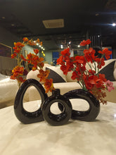 Ceramic Donut Shape Vase, Set of 3 Pieces